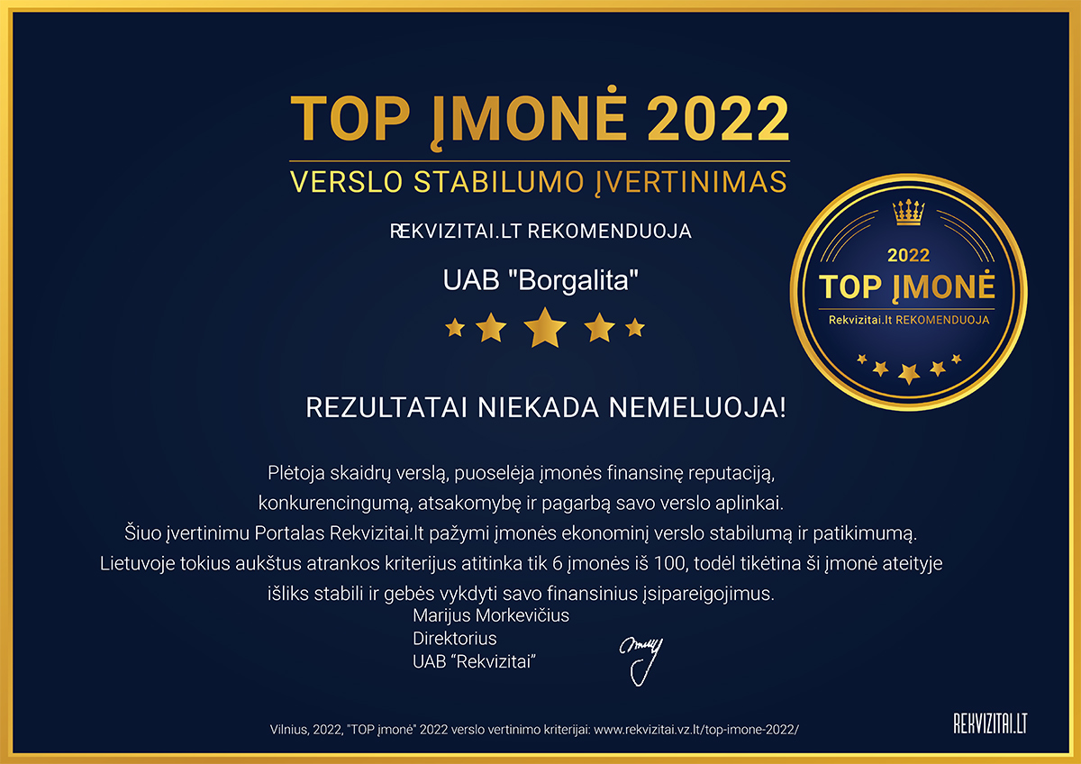 Top įmonė 2022 | Borga